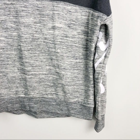 Pink VS Cowl Neck Colorblock Spell Out Sweatshirt - Picture 4 of 5